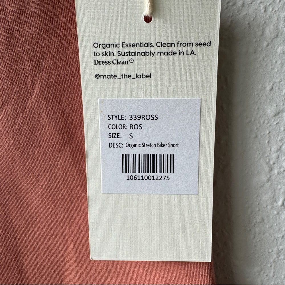 NWOT size S Pink Terra-cotta Bike Shorts - MATE the Label - Picture 2 of 5